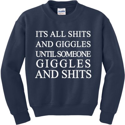 Shits And Giggles Funny Meme Kids Sweatshirt