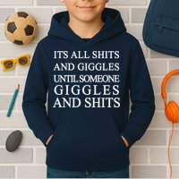 Shits And Giggles Funny Meme Kids Hoodie