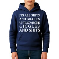 Shits And Giggles Funny Meme Kids Hoodie