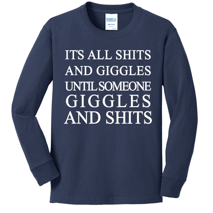 Shits And Giggles Funny Meme Kids Long Sleeve Shirt