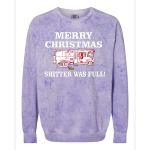 Shitter Was Full Funny Christmas Colorblast Crewneck Sweatshirt