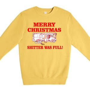 Shitter Was Full Funny Christmas Premium Crewneck Sweatshirt