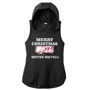 Shitter Was Full Funny Christmas Ladies PosiCharge Tri-Blend Wicking Draft Hoodie Tank