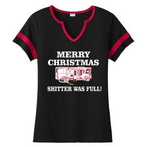 Shitter Was Full Funny Christmas Ladies Halftime Notch Neck Tee