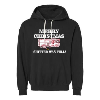 Shitter Was Full Funny Christmas Garment-Dyed Fleece Hoodie