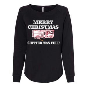 Shitter Was Full Funny Christmas Womens California Wash Sweatshirt