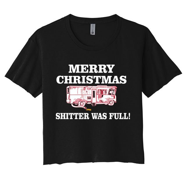 Shitter Was Full Funny Christmas Crop Top
