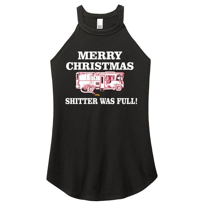 Shitter Was Full Funny Christmas Women's Perfect Tri Rocker Tank