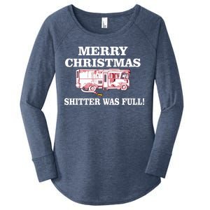 Shitter Was Full Funny Christmas Women's Perfect Tri Tunic Long Sleeve Shirt