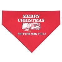 Shitter Was Full Funny Christmas USA-Made Doggie Bandana