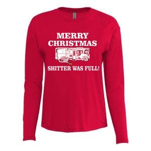 Shitter Was Full Funny Christmas Womens Cotton Relaxed Long Sleeve T-Shirt