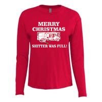 Shitter Was Full Funny Christmas Womens Cotton Relaxed Long Sleeve T-Shirt