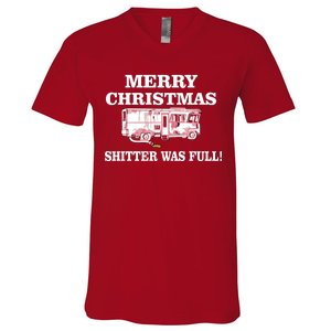 Shitter Was Full Funny Christmas V-Neck T-Shirt