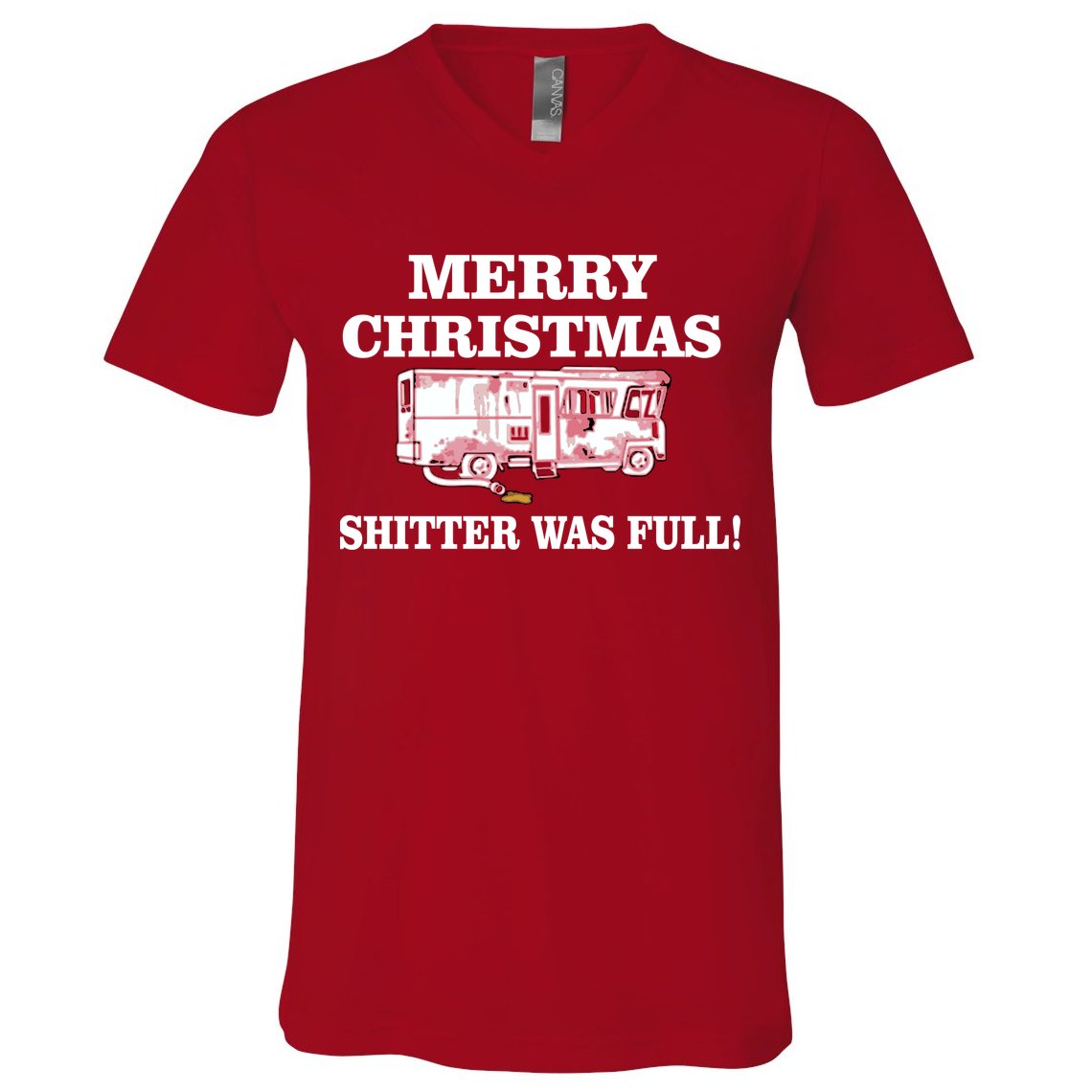Shitter Was Full Funny Christmas V-Neck T-Shirt