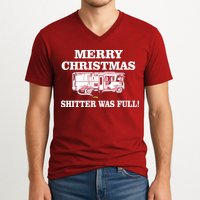 Shitter Was Full Funny Christmas V-Neck T-Shirt