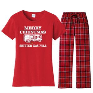 Shitter Was Full Funny Christmas Women's Flannel Pajama Set