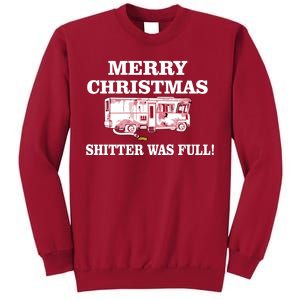 Shitter Was Full Funny Christmas Tall Sweatshirt