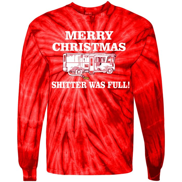 Shitter Was Full Funny Christmas Tie-Dye Long Sleeve Shirt