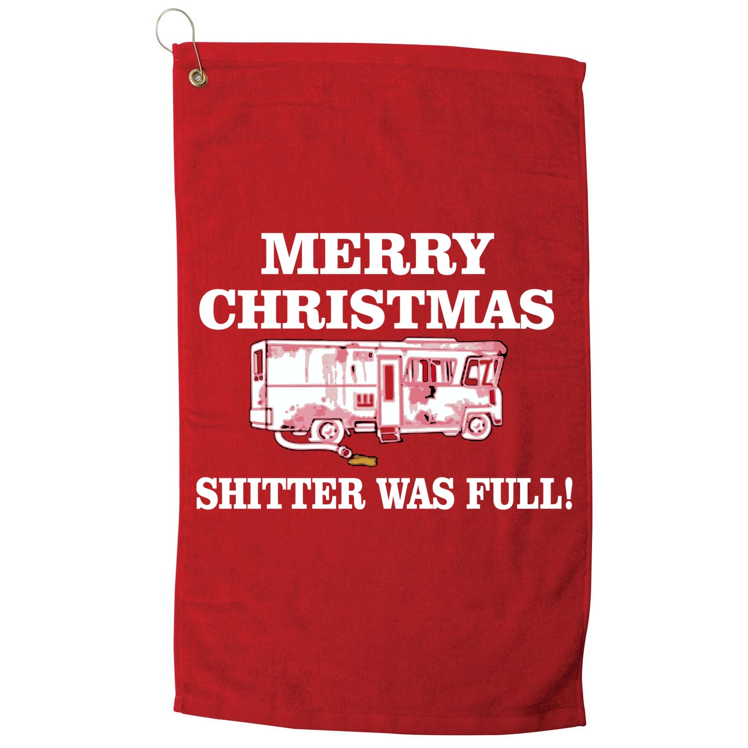 Shitter Was Full Funny Christmas Golf Towel