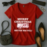 Shitter Was Full Funny Christmas Women's V-Neck T-Shirt