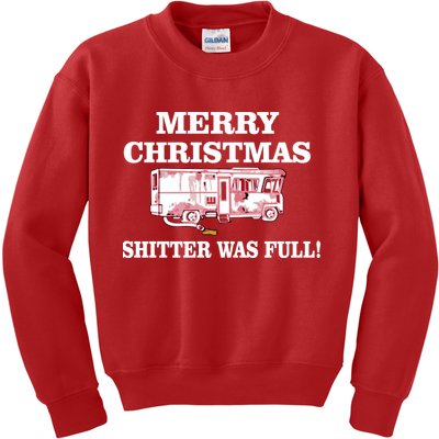 Shitter Was Full Funny Christmas Kids Sweatshirt