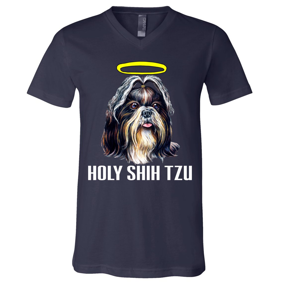 Shitzu Dog Holy Shih Tzu V-Neck T-Shirt