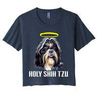 Shitzu Dog Holy Shih Tzu Women's Crop Top Tee