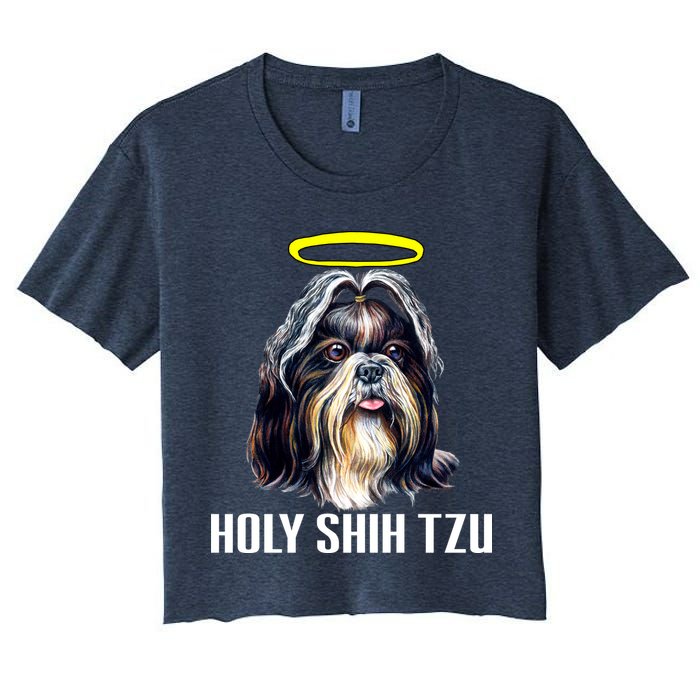 Shitzu Dog Holy Shih Tzu Women's Crop Top Tee