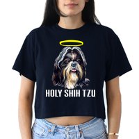 Shitzu Dog Holy Shih Tzu Women's Crop Top Tee