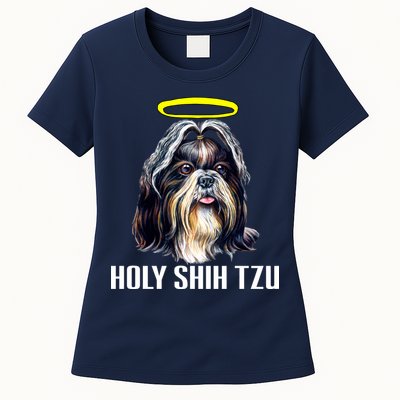 Shitzu Dog Holy Shih Tzu Womens T-Shirt