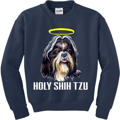 Shitzu Dog Holy Shih Tzu Kids Sweatshirt