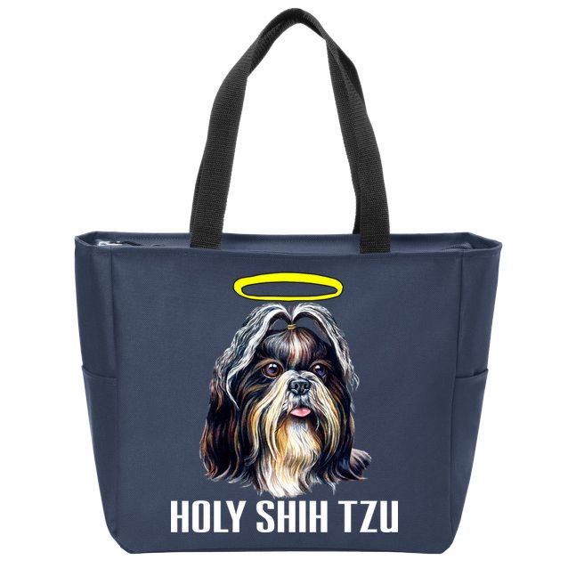 Shitzu Dog Holy Shih Tzu Zip Tote Bag