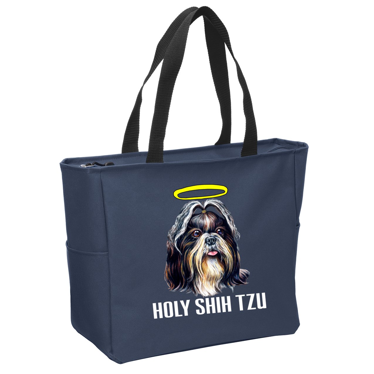 Shitzu Dog Holy Shih Tzu Zip Tote Bag