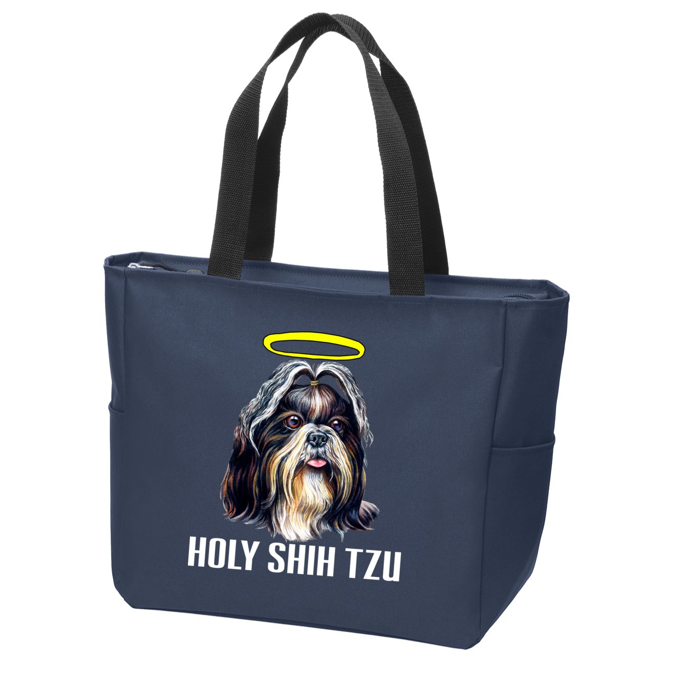 Shitzu Dog Holy Shih Tzu Zip Tote Bag