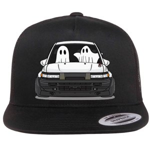 Spooky Halloween JDM Hachiroku 86 Ghost Levin Coupe Flat Bill Trucker Hat