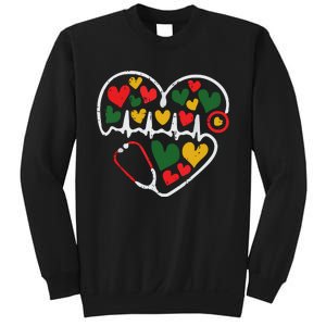 Stethoscope Heart Juneteenth Melanin Nurse African American Sweatshirt