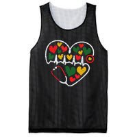 Stethoscope Heart Juneteenth Melanin Nurse African American Mesh Reversible Basketball Jersey Tank