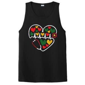 Stethoscope Heart Juneteenth Melanin Nurse African American PosiCharge Competitor Tank