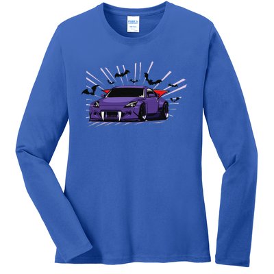 Spooky Halloween JDM 350z Z33 Vampire Drift Car Illustrated Ladies Long Sleeve Shirt