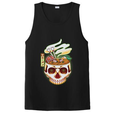 Spooky Halloween Japanese Ramen Skull Bowl PosiCharge Competitor Tank