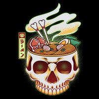 Spooky Halloween Japanese Ramen Skull Bowl Tall Hoodie