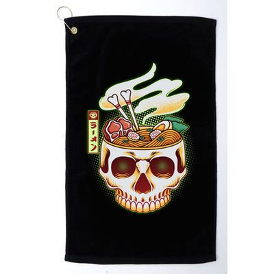 Spooky Halloween Japanese Ramen Skull Bowl Golf Towel