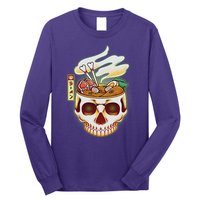Spooky Halloween Japanese Ramen Skull Bowl Long Sleeve Shirt