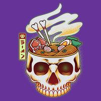 Spooky Halloween Japanese Ramen Skull Bowl Long Sleeve Shirt