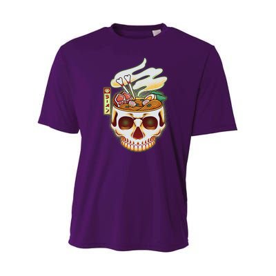 Spooky Halloween Japanese Ramen Skull Bowl Youth Performance Sprint T-Shirt