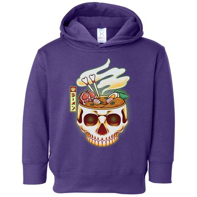 Spooky Halloween Japanese Ramen Skull Bowl Toddler Hoodie