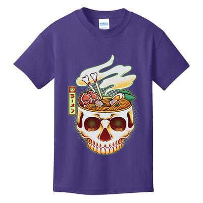Spooky Halloween Japanese Ramen Skull Bowl Kids T-Shirt