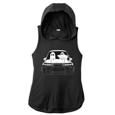 Spooky Halloween JDM Hachiroku 86 Ghost Levin Coupe Ladies PosiCharge Tri-Blend Wicking Draft Hoodie Tank