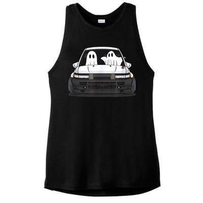 Spooky Halloween JDM Hachiroku 86 Ghost Levin Coupe Ladies PosiCharge Tri-Blend Wicking Tank