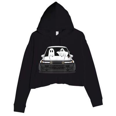 Spooky Halloween JDM Hachiroku 86 Ghost Levin Coupe Crop Fleece Hoodie